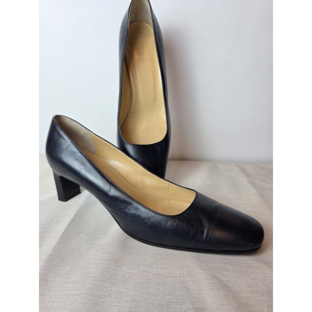 Bally Shoes Heels Pumps Made In Italy Navy Blue Women's Size 40 US 9.5 Low Heel